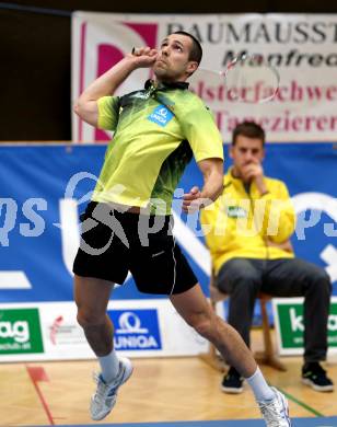 Badminton Bundesliga. ASKOE Kelag Kaernten gegen Pressbaum.  Krasimir Yankov (Kaernten). Klagenfurt, am 24.1.2015.
Foto: Kuess
---
pressefotos, pressefotografie, kuess, qs, qspictures, sport, bild, bilder, bilddatenbank