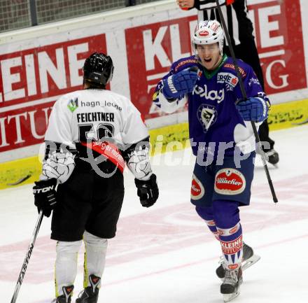 EBEL. Eishockey Bundesliga. EC VSV gegen Dornbirner Eishockey Club.  Torjubel_Adis Alagic (VSV). Villach, am 25.1.2015.
Foto: Kuess 


---
pressefotos, pressefotografie, kuess, qs, qspictures, sport, bild, bilder, bilddatenbank