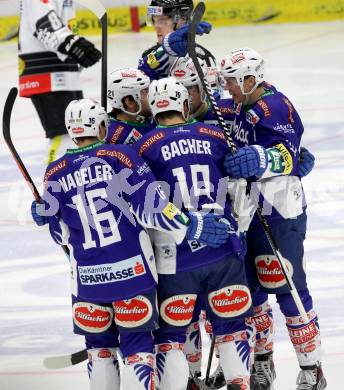 EBEL. Eishockey Bundesliga. EC VSV gegen Dornbirner Eishockey Club.  Torjubel (VSV). Villach, am 25.1.2015.
Foto: Kuess 


---
pressefotos, pressefotografie, kuess, qs, qspictures, sport, bild, bilder, bilddatenbank