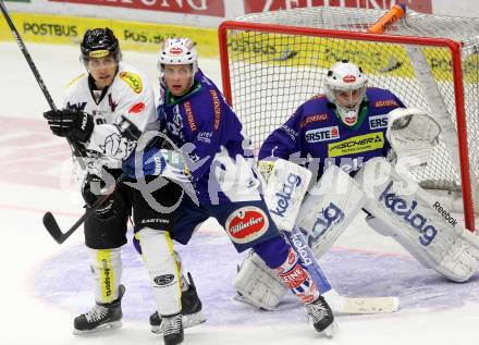 EBEL. Eishockey Bundesliga. EC VSV gegen Dornbirner Eishockey Club.  Nico Brunner, 	LAMOUREUX Jean Philippe (VSV), Martin Grabher Meier (Dornbirn). Villach, am 25.1.2015.
Foto: Kuess 


---
pressefotos, pressefotografie, kuess, qs, qspictures, sport, bild, bilder, bilddatenbank