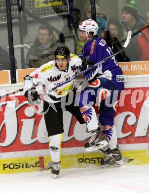 EBEL. Eishockey Bundesliga. EC VSV gegen Dornbirner Eishockey Club.  Mario Altmann, (VSV), Martin Grabher Meier  (Dornbirn). Villach, am 25.1.2015.
Foto: Kuess 


---
pressefotos, pressefotografie, kuess, qs, qspictures, sport, bild, bilder, bilddatenbank