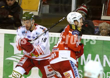 EBEL. Eishockey Bundesliga. KAC gegen HCB Suedtirol. Stephan Geier,  (KAC), Anton Bernard (Bozen). Klagenfurt, am 30.1.2015.
Foto: Kuess 

---
pressefotos, pressefotografie, kuess, qs, qspictures, sport, bild, bilder, bilddatenbank