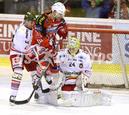 EBEL. Eishockey Bundesliga. KAC gegen HCB Suedtirol.  Marcel Rodman, (KAC), Hannes Oberdoerfer, Jaroslav Huebl  (Bozen). Klagenfurt, am 30.1.2015.
Foto: Kuess 

---
pressefotos, pressefotografie, kuess, qs, qspictures, sport, bild, bilder, bilddatenbank