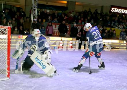 EBEL. Eishockey Bundesliga. Showtraining VSV. Jean Philippe Lamoureux, Nico Brunner. Villach, am 6.2.2015.
Foto: Kuess
---
pressefotos, pressefotografie, kuess, qs, qspictures, sport, bild, bilder, bilddatenbank