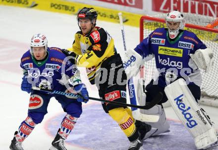 EBEL. Eishockey Bundesliga. EC VSV gegen UPC Vienna Capitals. Nico Brunner, Jean Philippe Lamoureux,  (VSV),Jonathan Ferland (Caps). Villach, am 10.2.2015.
Foto: Kuess 


---
pressefotos, pressefotografie, kuess, qs, qspictures, sport, bild, bilder, bilddatenbank