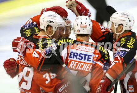 EBEL. Eishockey Bundesliga. KAC gegen HC TWK Innsbruck. Torjubel  (KAC). Klagenfurt, am 10.2.2015.
Foto: Kuess 

---
pressefotos, pressefotografie, kuess, qs, qspictures, sport, bild, bilder, bilddatenbank