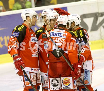 EBEL. Eishockey Bundesliga. KAC gegen HC TWK Innsbruck. Torjubel  (KAC). Klagenfurt, am 10.2.2015.
Foto: Kuess 

---
pressefotos, pressefotografie, kuess, qs, qspictures, sport, bild, bilder, bilddatenbank