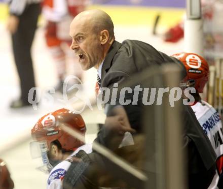 EBEL. Eishockey Bundesliga. KAC gegen HC TWK Innsbruck.  Trainer Christer Olsson (Innsbruck). Klagenfurt, am 10.2.2015.
Foto: Kuess 

---
pressefotos, pressefotografie, kuess, qs, qspictures, sport, bild, bilder, bilddatenbank