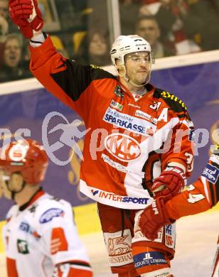 EBEL. Eishockey Bundesliga. KAC gegen HC TWK Innsbruck. Torjubel Jean Francois Jacques,  (KAC). Klagenfurt, am 10.2.2015.
Foto: Kuess 

---
pressefotos, pressefotografie, kuess, qs, qspictures, sport, bild, bilder, bilddatenbank