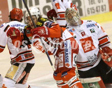 EBEL. Eishockey Bundesliga. KAC gegen HC TWK Innsbruck. Torjubel Luke Pither (KAC). Klagenfurt, am 10.2.2015.
Foto: Kuess 

---
pressefotos, pressefotografie, kuess, qs, qspictures, sport, bild, bilder, bilddatenbank