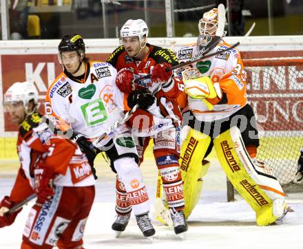 EBEL. Eishockey Bundesliga. KAC gegen Moser Medical Graz 99ers. Jean Francois Jacques,  (KAC), Stefan Lassen, SABOURIN Danny (Graz). Klagenfurt, am 15.2.2015.
Foto: Kuess 

---
pressefotos, pressefotografie, kuess, qs, qspictures, sport, bild, bilder, bilddatenbank