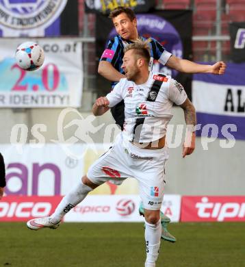 Fussball Bundesliga. RZ Pellets WAC gegen FK Austria Wien. Peter Zulj,  (WAC), Markus Suttner (Wien). Klagenfiurt, am 15.2.2015.
Foto: Kuess

---
pressefotos, pressefotografie, kuess, qs, qspictures, sport, bild, bilder, bilddatenbank