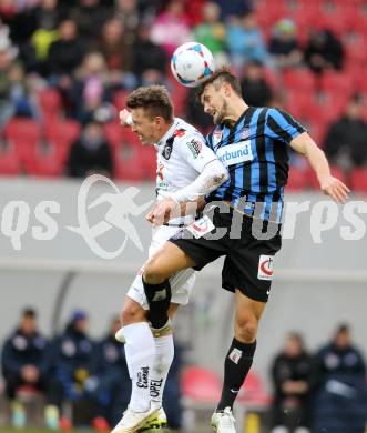 Fussball Bundesliga. RZ Pellets WAC gegen FK Austria Wien. Christopher Wernitznig,  (WAC), James Holland (Wien). Klagenfiurt, am 15.2.2015.
Foto: Kuess

---
pressefotos, pressefotografie, kuess, qs, qspictures, sport, bild, bilder, bilddatenbank