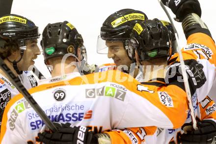 EBEL. Eishockey Bundesliga. KAC gegen Moser Medical Graz 99ers. Torjubel   (Graz). Klagenfurt, am 15.2.2015.
Foto: Kuess 

---
pressefotos, pressefotografie, kuess, qs, qspictures, sport, bild, bilder, bilddatenbank