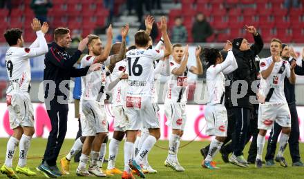 Fussball Bundesliga. RZ Pellets WAC gegen FK Austria Wien.  Jubel WAC. Klagenfurt, am 15.2.2015.
Foto: Kuess

---
pressefotos, pressefotografie, kuess, qs, qspictures, sport, bild, bilder, bilddatenbank