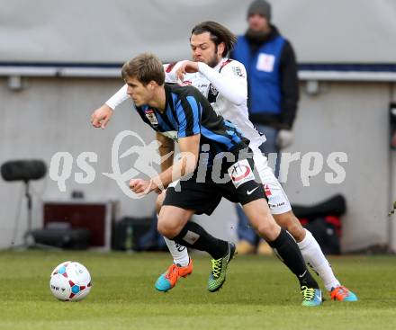 Fussball Bundesliga. RZ Pellets WAC gegen FK Austria Wien. Nemanja Rnic,  (WAC), Philipp Zulechner (Wien). Klagenfiurt, am 15.2.2015.
Foto: Kuess

---
pressefotos, pressefotografie, kuess, qs, qspictures, sport, bild, bilder, bilddatenbank