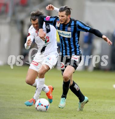 Fussball Bundesliga. RZ Pellets WAC gegen FK Austria Wien. Nemanja Rnic,  (WAC), Alexander Gorgon (Wien). Klagenfiurt, am 15.2.2015.
Foto: Kuess

---
pressefotos, pressefotografie, kuess, qs, qspictures, sport, bild, bilder, bilddatenbank