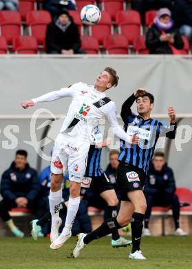 Fussball Bundesliga. RZ Pellets WAC gegen FK Austria Wien. Tadej Trdina,  (WAC), Vanche Shikov (Wien). Klagenfiurt, am 15.2.2015.
Foto: Kuess

---
pressefotos, pressefotografie, kuess, qs, qspictures, sport, bild, bilder, bilddatenbank