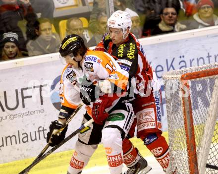 EBEL. Eishockey Bundesliga. KAC gegen Moser Medical Graz 99ers.  Thomas Vallant,  (KAC), Luke Walker (Graz). Klagenfurt, am 15.2.2015.
Foto: Kuess 

---
pressefotos, pressefotografie, kuess, qs, qspictures, sport, bild, bilder, bilddatenbank