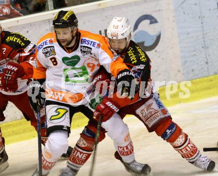 EBEL. Eishockey Bundesliga. KAC gegen Moser Medical Graz 99ers. Thomas Koch,  (KAC), Marek Zagrapan (Graz). Klagenfurt, am 15.2.2015.
Foto: Kuess 

---
pressefotos, pressefotografie, kuess, qs, qspictures, sport, bild, bilder, bilddatenbank