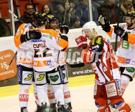 EBEL. Eishockey Bundesliga. KAC gegen Moser Medical Graz 99ers. Torjubel  (Graz). Klagenfurt, am 15.2.2015.
Foto: Kuess 

---
pressefotos, pressefotografie, kuess, qs, qspictures, sport, bild, bilder, bilddatenbank