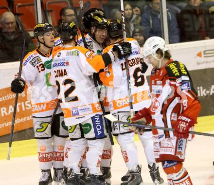 EBEL. Eishockey Bundesliga. KAC gegen Moser Medical Graz 99ers. Torjubel  (Graz). Klagenfurt, am 15.2.2015.
Foto: Kuess 

---
pressefotos, pressefotografie, kuess, qs, qspictures, sport, bild, bilder, bilddatenbank