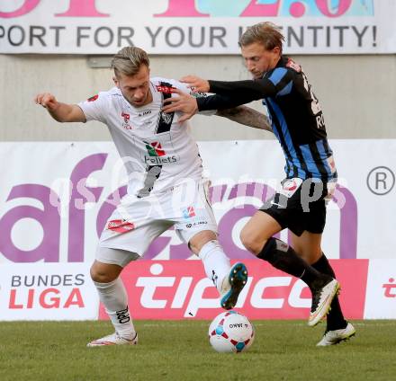 Fussball Bundesliga. RZ Pellets WAC gegen FK Austria Wien. Peter Zulj,  (WAC), Daniel Royer (Wien). Klagenfiurt, am 15.2.2015.
Foto: Kuess

---
pressefotos, pressefotografie, kuess, qs, qspictures, sport, bild, bilder, bilddatenbank