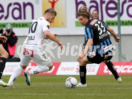 Fussball Bundesliga. RZ Pellets WAC gegen FK Austria Wien. Peter Zulj,  (WAC), Lukas Rotpuller (Wien). Klagenfiurt, am 15.2.2015.
Foto: Kuess

---
pressefotos, pressefotografie, kuess, qs, qspictures, sport, bild, bilder, bilddatenbank