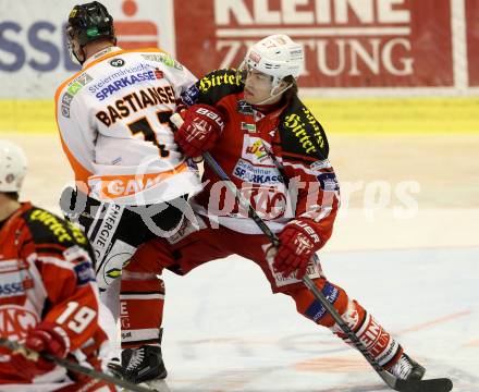 EBEL. Eishockey Bundesliga. KAC gegen Moser Medical Graz 99ers.  Thomas Hundertpfund,  (KAC), Anders Bastiansen (Graz). Klagenfurt, am 15.2.2015.
Foto: Kuess 

---
pressefotos, pressefotografie, kuess, qs, qspictures, sport, bild, bilder, bilddatenbank