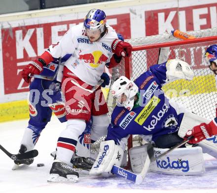 EBEL. Eishockey Bundesliga. EC VSV gegen EC Red Bull Salzburg. Jean Philippe Lamoureux (VSV), Markus Poeck (Salzburg). Villach, am 17.2.2015.
Foto: Kuess
---
pressefotos, pressefotografie, kuess, qs, qspictures, sport, bild, bilder, bilddatenbank