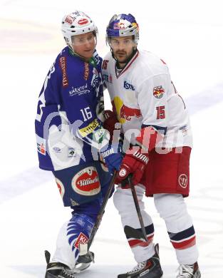 EBEL. Eishockey Bundesliga. EC VSV gegen EC Red Bull Salzburg. Daniel Nageler (VSV), Manuel Latusa (Salzburg). Villach, am 17.2.2015.
Foto: Kuess
---
pressefotos, pressefotografie, kuess, qs, qspictures, sport, bild, bilder, bilddatenbank