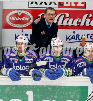 EBEL. Eishockey Bundesliga. EC VSV gegen EC Red Bull Salzburg. Trainer Hannu Jaervenpaeae (VSV). Villach, am 17.2.2015.
Foto: Kuess 


---
pressefotos, pressefotografie, kuess, qs, qspictures, sport, bild, bilder, bilddatenbank