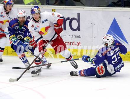 EBEL. Eishockey Bundesliga. EC VSV gegen EC Red Bull Salzburg. John Lammers, Darren Haydar (VSV), Marco Brucker (Salzburg). Villach, am 17.2.2015.
Foto: Kuess
---
pressefotos, pressefotografie, kuess, qs, qspictures, sport, bild, bilder, bilddatenbank