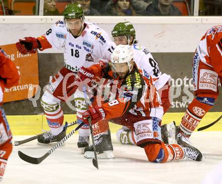 EBEL. Eishockey Bundesliga. KAC gegen HCB Suedtirol. Thomas Koch, (KAC), Anton Bernard  (Bozen). Klagenfurt, am 20.2.2015.
Foto: Kuess 

---
pressefotos, pressefotografie, kuess, qs, qspictures, sport, bild, bilder, bilddatenbank