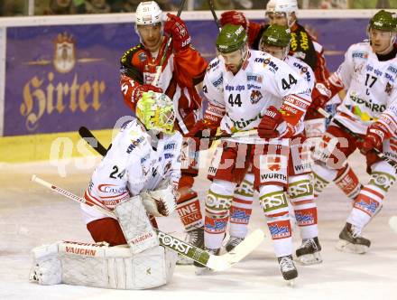 EBEL. Eishockey Bundesliga. KAC gegen HCB Suedtirol. Oliver Setzinger,  (KAC), Jaroslav Huebl, Hannes Oberdoerfer (Bozen). Klagenfurt, am 20.2.2015.
Foto: Kuess 

---
pressefotos, pressefotografie, kuess, qs, qspictures, sport, bild, bilder, bilddatenbank