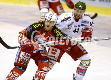 EBEL. Eishockey Bundesliga. KAC gegen HCB Suedtirol. Manuel Geier,  (KAC), Hannes Oberdoerfer (Bozen). Klagenfurt, am 20.2.2015.
Foto: Kuess 

---
pressefotos, pressefotografie, kuess, qs, qspictures, sport, bild, bilder, bilddatenbank