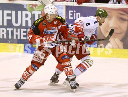 EBEL. Eishockey Bundesliga. KAC gegen HCB Suedtirol. Patrick Harand,(KAC),  Marco Insam  (Bozen). Klagenfurt, am 20.2.2015.
Foto: Kuess 

---
pressefotos, pressefotografie, kuess, qs, qspictures, sport, bild, bilder, bilddatenbank