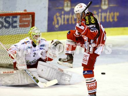 EBEL. Eishockey Bundesliga. KAC gegen HCB Suedtirol. David Schuller, (KAC), Jaroslav Huebl  (Bozen). Klagenfurt, am 20.2.2015.
Foto: Kuess 

---
pressefotos, pressefotografie, kuess, qs, qspictures, sport, bild, bilder, bilddatenbank