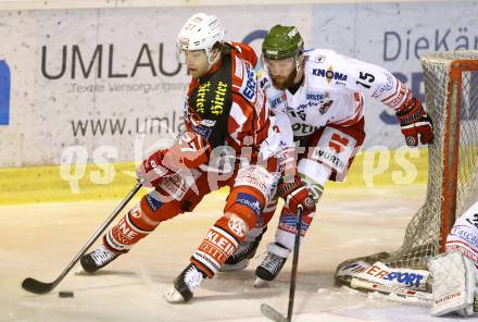 EBEL. Eishockey Bundesliga. KAC gegen HCB Suedtirol. Thomas HUndertpfund, (KAC), Derek Nesbitt  (Bozen). Klagenfurt, am 20.2.2015.
Foto: Kuess 

---
pressefotos, pressefotografie, kuess, qs, qspictures, sport, bild, bilder, bilddatenbank