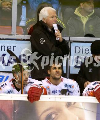 EBEL. Eishockey Bundesliga. KAC gegen HCB Suedtirol.  Trainer Don Mac Adam  (Bozen). Klagenfurt, am 20.2.2015.
Foto: Kuess 

---
pressefotos, pressefotografie, kuess, qs, qspictures, sport, bild, bilder, bilddatenbank