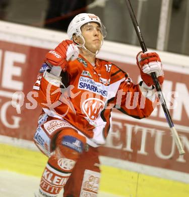 EBEL. Eishockey Bundesliga. KAC gegen HCB Suedtirol. Torjubel Patrick Harand (KAC). Klagenfurt, am 20.2.2015.
Foto: Kuess 

---
pressefotos, pressefotografie, kuess, qs, qspictures, sport, bild, bilder, bilddatenbank