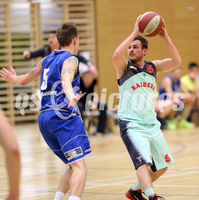 Basketball 2.Bundesliga 2014/15 Grunddurchgang 20.Runde. Raiders Villach gegen BBU Salzburg. Stefan Adami, (Villach), Fabio Thaler  (Salzburg). Villach, am 21.2.1015.
Foto: Kuess
---
pressefotos, pressefotografie, kuess, qs, qspictures, sport, bild, bilder, bilddatenbank