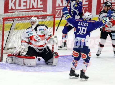 EBEL. Eishockey Bundesliga. EC VSV gegen Orli Znojmo. Torjubel Patrick Platzer (VSV). Villach, am 22.2.2015.
Foto: Kuess 


---
pressefotos, pressefotografie, kuess, qs, qspictures, sport, bild, bilder, bilddatenbank