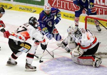 EBEL. Eishockey Bundesliga. EC VSV gegen Orli Znojmo. Darren Haydar, (VSV),  Ondrej Fiala, Patrik Nechvatal (Orli Znojmo). Villach, am 22.2.2015.
Foto: Kuess 


---
pressefotos, pressefotografie, kuess, qs, qspictures, sport, bild, bilder, bilddatenbank