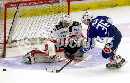 EBEL. Eishockey Bundesliga. EC VSV gegen Orli Znojmo. Marco Pewal,  (VSV), Patrik Nechvatal (Orli Znojmo). Villach, am 22.2.2015.
Foto: Kuess 


---
pressefotos, pressefotografie, kuess, qs, qspictures, sport, bild, bilder, bilddatenbank