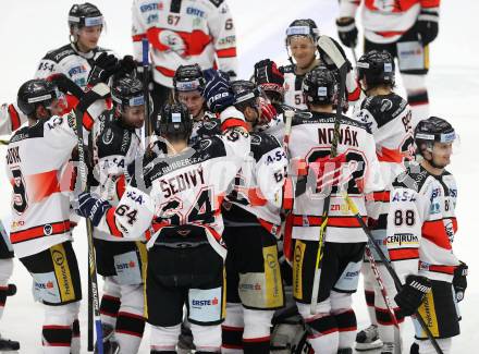 EBEL. Eishockey Bundesliga. EC VSV gegen Orli Znojmo. Jubel Znojmo. Villach, am 22.2.2015.
Foto: Kuess 


---
pressefotos, pressefotografie, kuess, qs, qspictures, sport, bild, bilder, bilddatenbank