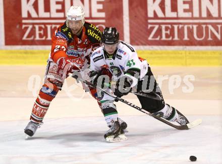 EBEL. Eishockey Bundesliga. KAC gegen HDD Telemach Olimpila Ljubljana. Thomas Poeck (KAC), Aljaz Uduc Ljubljana). Klagenfurt, am 24.2.2015.
Foto: Kuess
---
pressefotos, pressefotografie, kuess, qs, qspictures, sport, bild, bilder, bilddatenbank