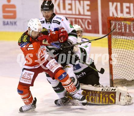 EBEL. Eishockey Bundesliga. KAC gegen HDD Telemach Olimpila Ljubljana. Thomas Koch (KAC), Igor Cvetek Ljubljana). Klagenfurt, am 24.2.2015.
Foto: Kuess
---
pressefotos, pressefotografie, kuess, qs, qspictures, sport, bild, bilder, bilddatenbank