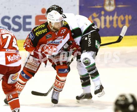 EBEL. Eishockey Bundesliga. KAC gegen HDD Telemach Olimpila Ljubljana. Thomas Poeck (KAC), Marvin Degon Ljubljana). Klagenfurt, am 24.2.2015.
Foto: Kuess
---
pressefotos, pressefotografie, kuess, qs, qspictures, sport, bild, bilder, bilddatenbank