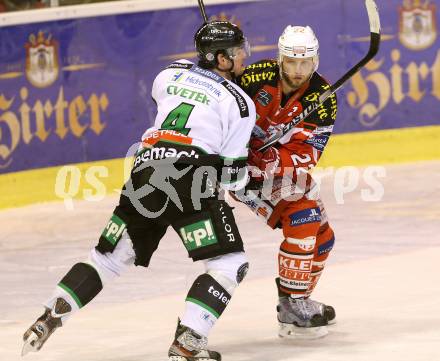 EBEL. Eishockey Bundesliga. KAC gegen HDD Telemach Olimpila Ljubljana. Thomas Poeck (KAC), Igor Cvetek Ljubljana). Klagenfurt, am 24.2.2015.
Foto: Kuess
---
pressefotos, pressefotografie, kuess, qs, qspictures, sport, bild, bilder, bilddatenbank